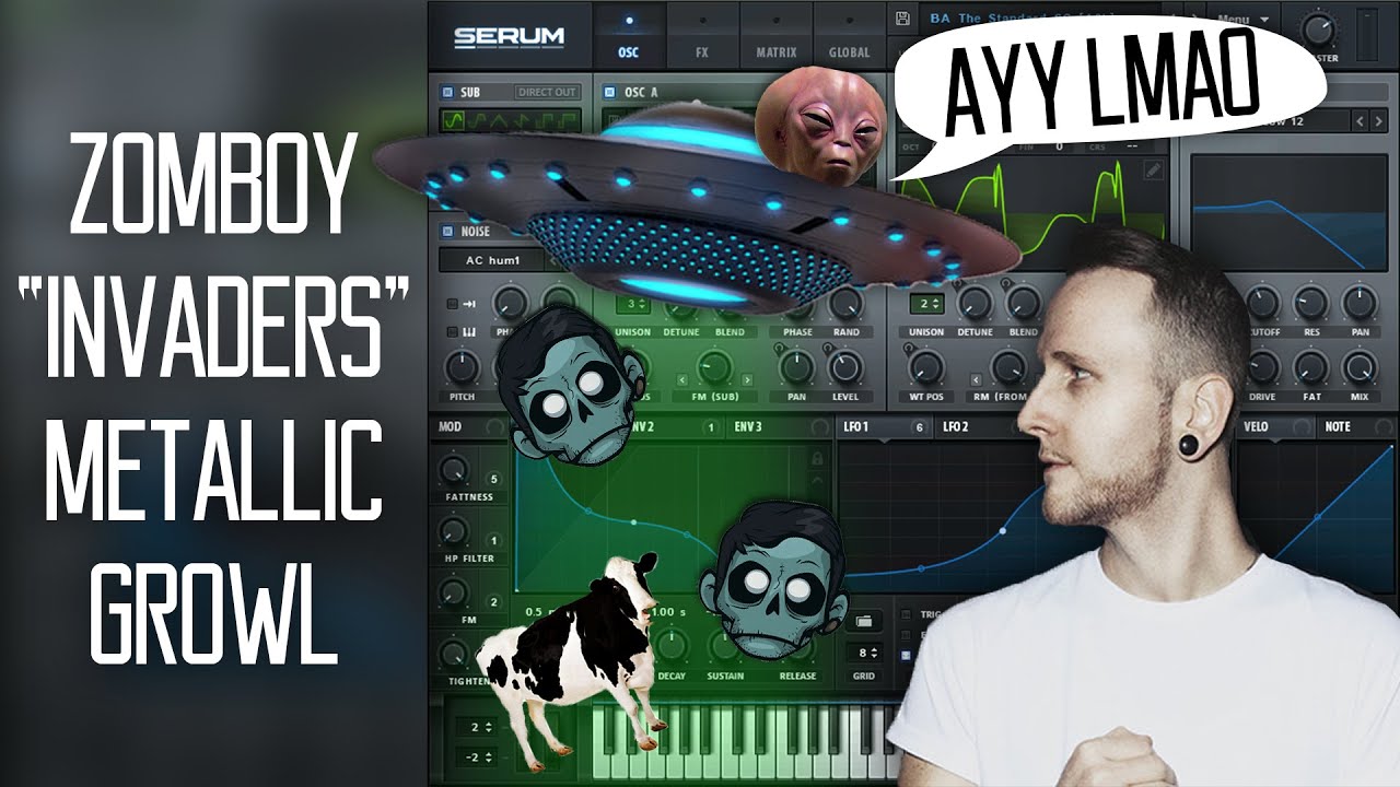 Zomboy "Invaders" Metallic Growl Bass Serum Tutorial (Free Preset)