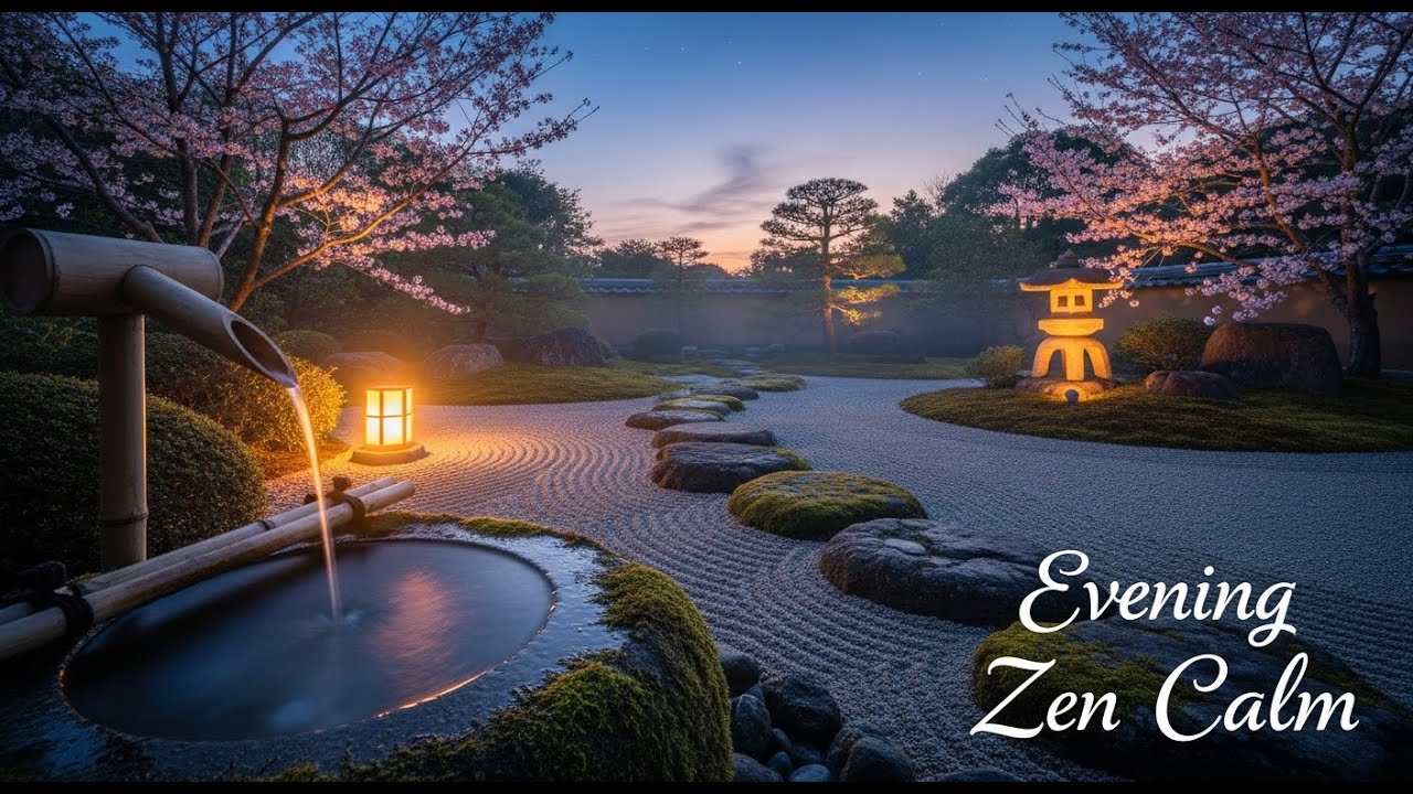 Nature Zen River Ambience Bamboo Fountain and Candle Glow for Deep Sleep Meditation Relaxation Peace