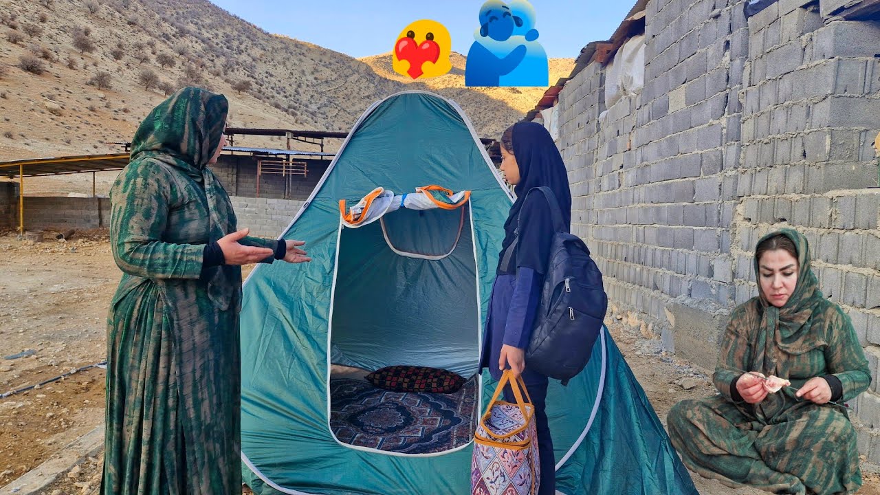 Living in a cold mountainside, a widow and her orphaned child