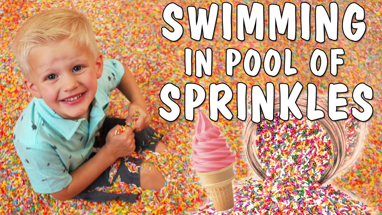GIANT POOL FILLED WITH SPRINKLES!!