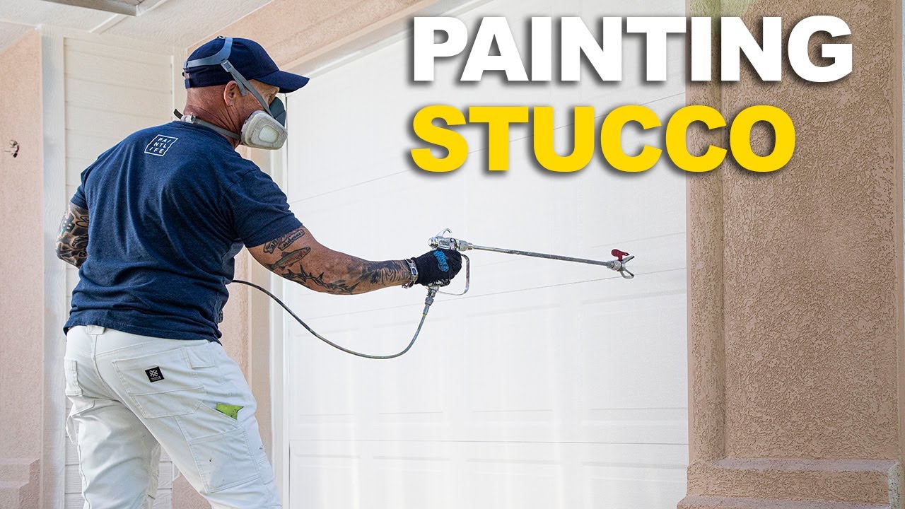 Spraying Stucco Accents | Exterior Painting
