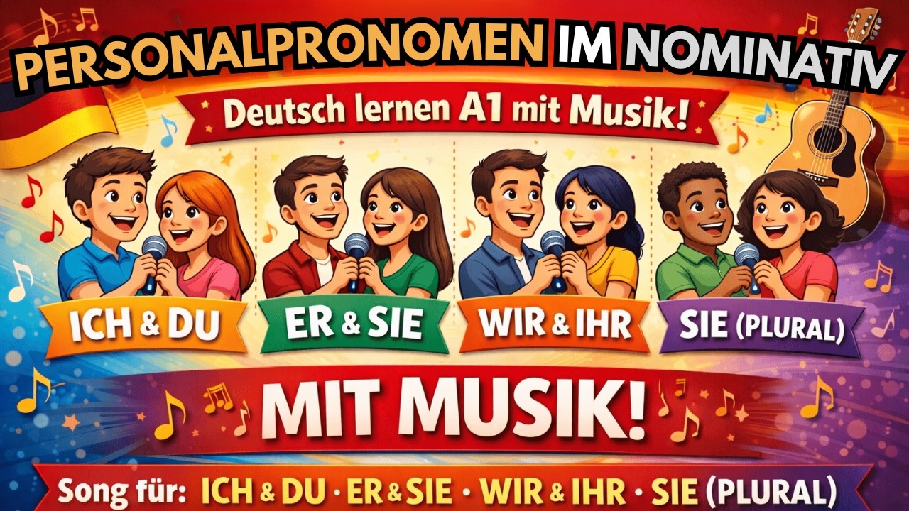 Personalpronomen im Nominativ Deutsch lernen mit Songs A1