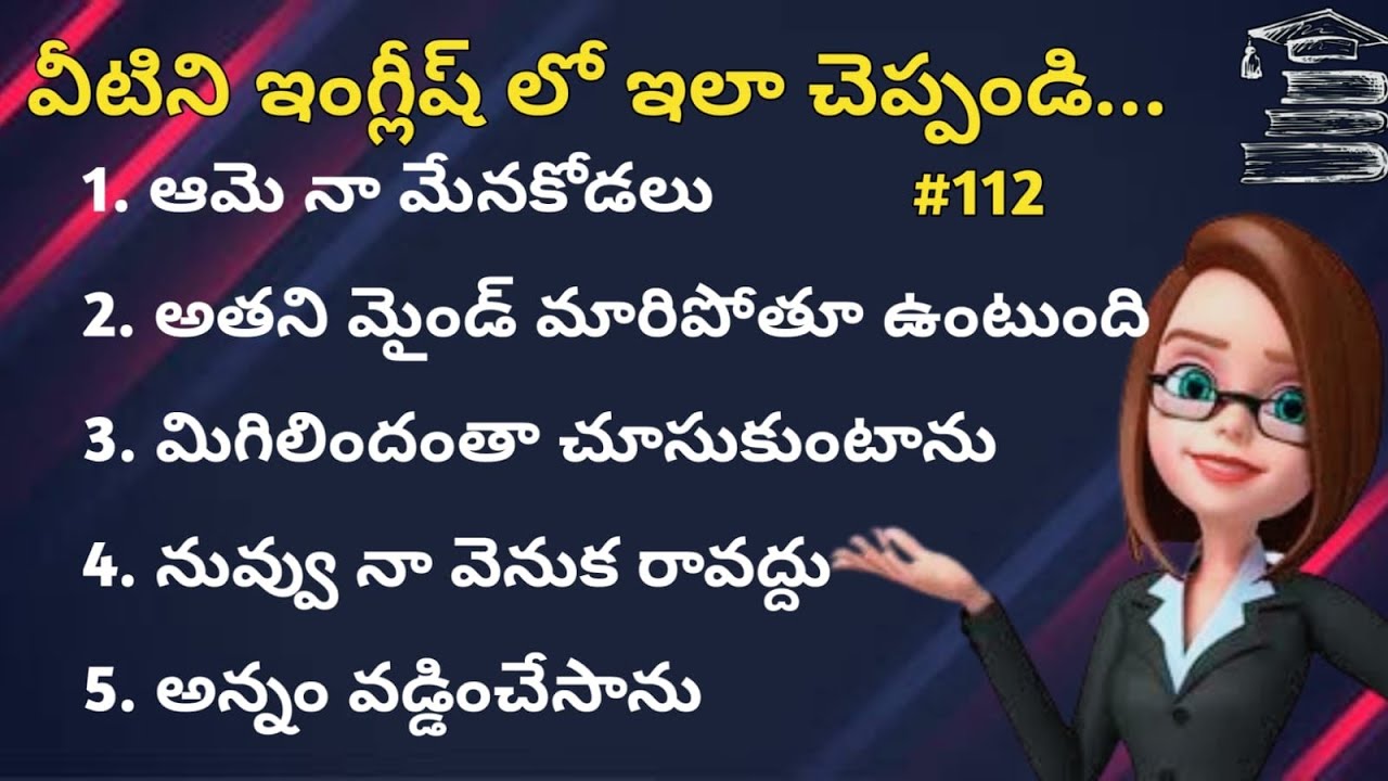 English sentences for daily use #112 | Learn English through Telugu | Tinglish Teacher