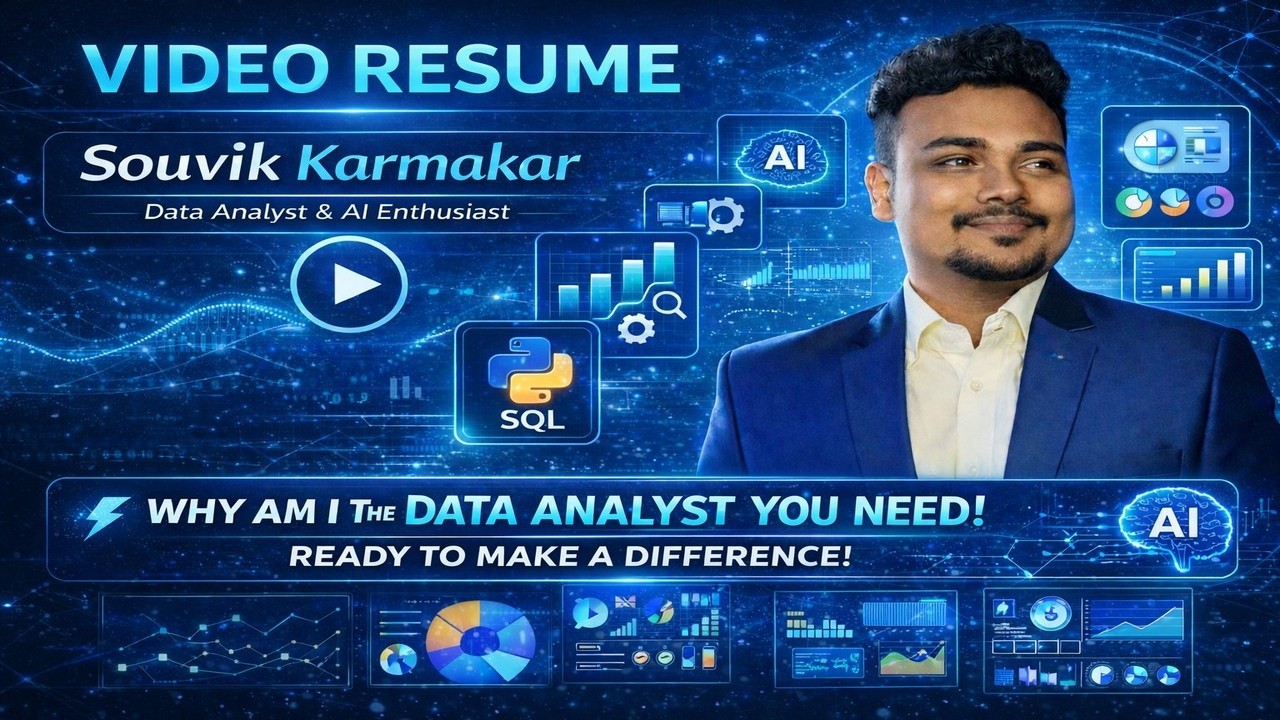 Hire Me: Data Analyst | Souvik Karmakar | Video Resume