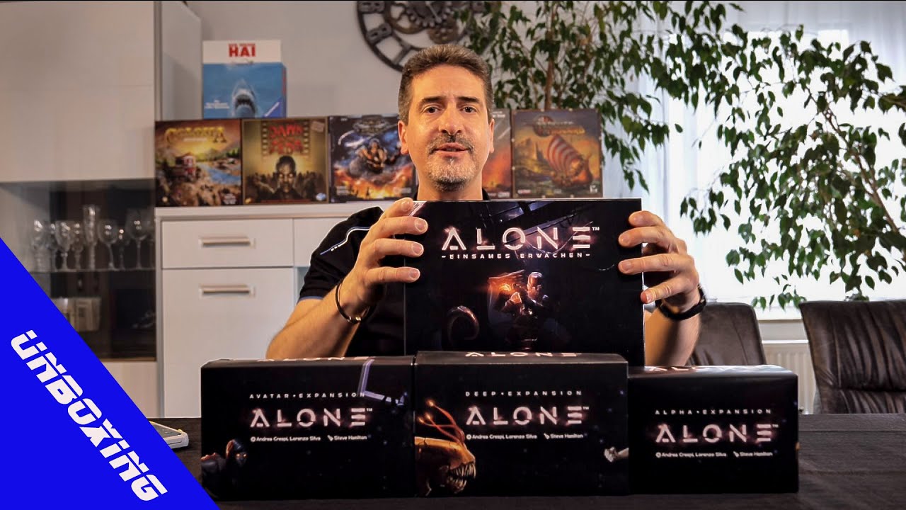 Alone Brettspiel + Alpha + Avatar + Deep Erweiterung unboxing Highlight-Spiel (analoge Unterhaltung)