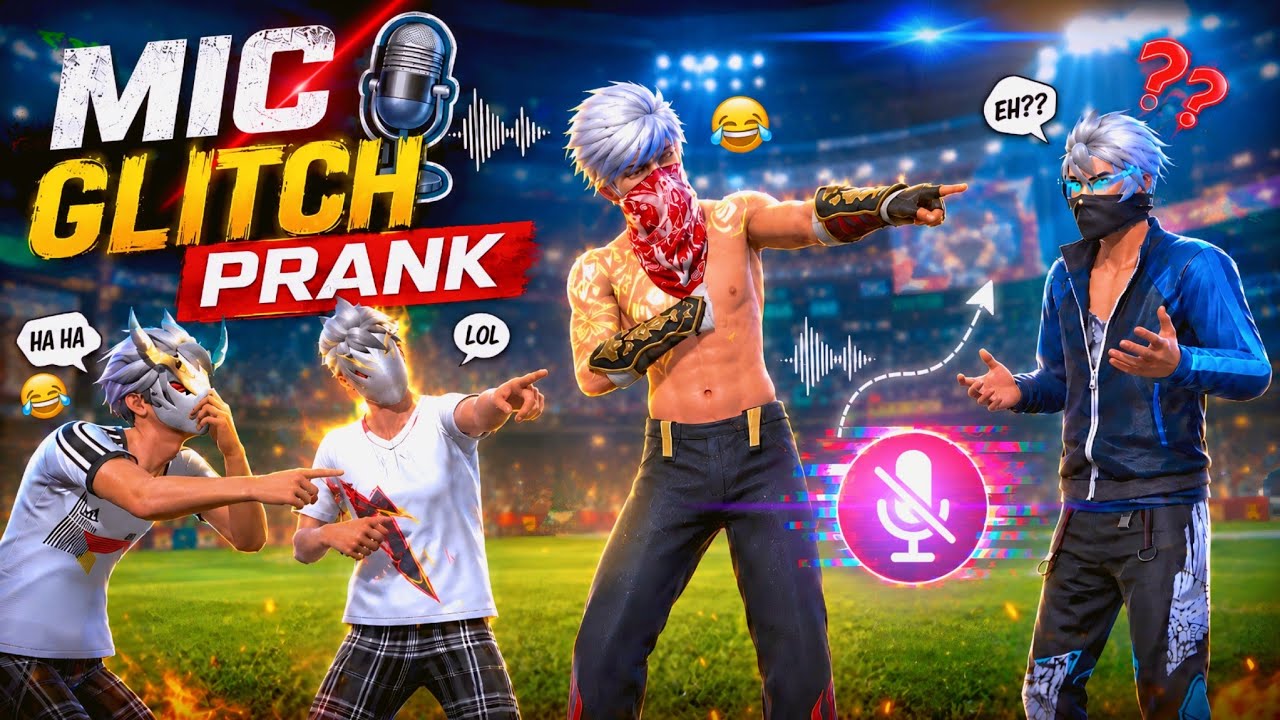 MIC GLITCH PRANK 😂 MOST FUNNY PRANK EVER IN FREE FIRE 