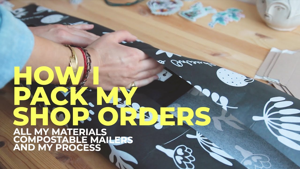 HOW I PACK MY SHOP ORDERS // Process & Packing Materials // small illustration art prints shop