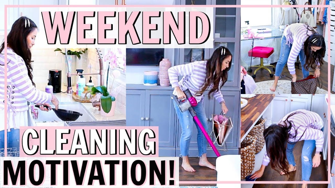 CLEANING MOTIVATION FOR YOUR WEEKEND CLEANING ROUTINE! SPEED CLEAN MY HOUSE W/ ME | Alexandra Beuter