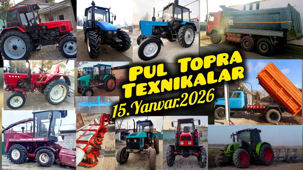 Pul Topar Texnikala 15.Yanvar.2026 Mtz Ttz T28 Ltz-60 New Holland Claas Axos Gaz-53 Samasval Xova.