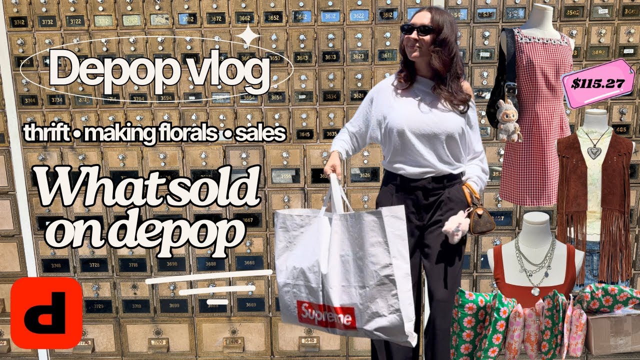 Depop with a top seller 🤭 •  lilttle thrift with me & what sold on depop • #depop #depopseller