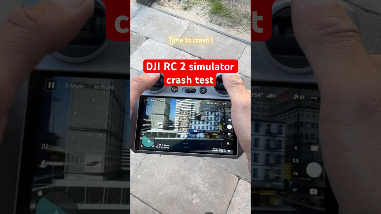 DJI RC 2 Flight Simulator Update Test! (CRASHED on Purpose) please subscribe #dji #drone #shorts