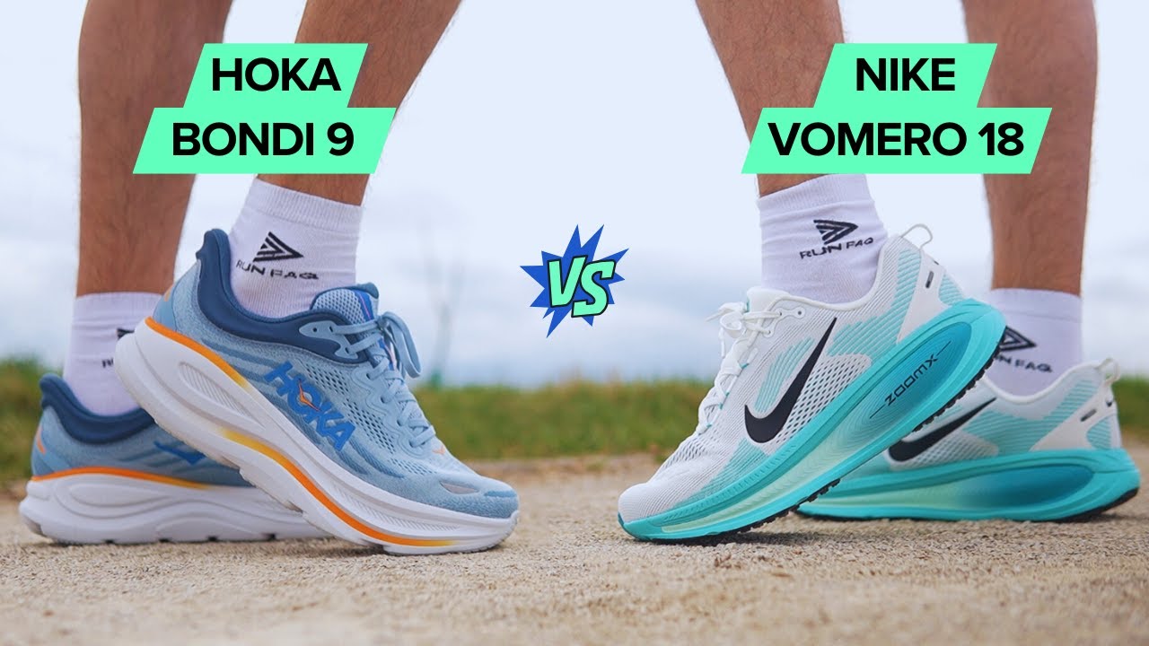 Hoka Bondi 9 против Nike Vomero 18. Сравнение максимальной амортизации