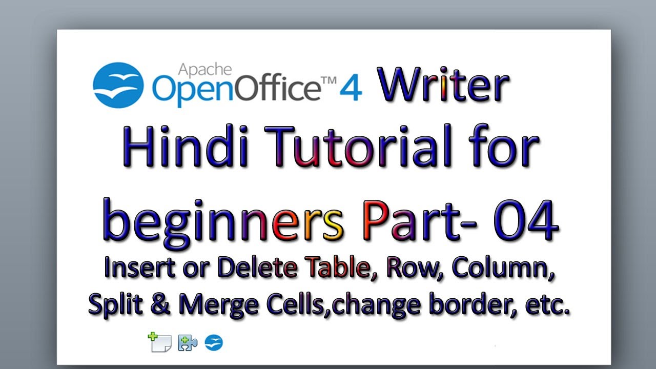 Open Office Writer Hindi Tutorial Part 4 Table