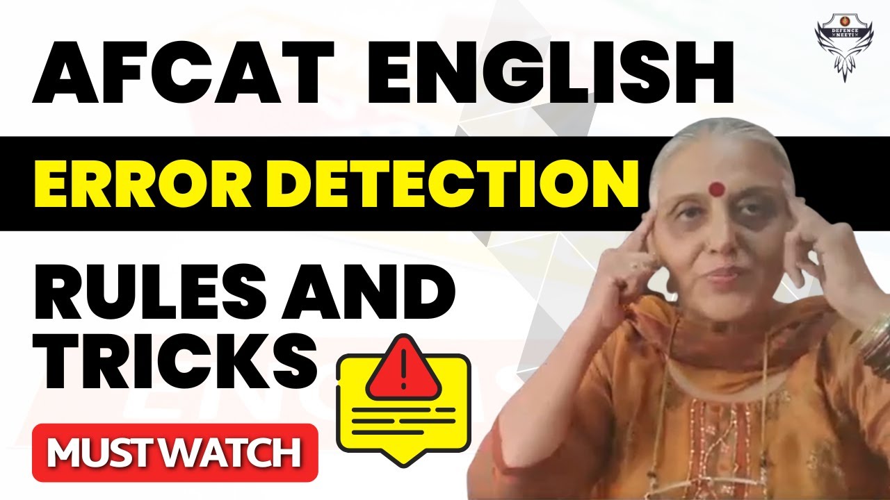 Error Detection Rules and Tricks | Error Spotting | English Preparation for AFCAT Exam