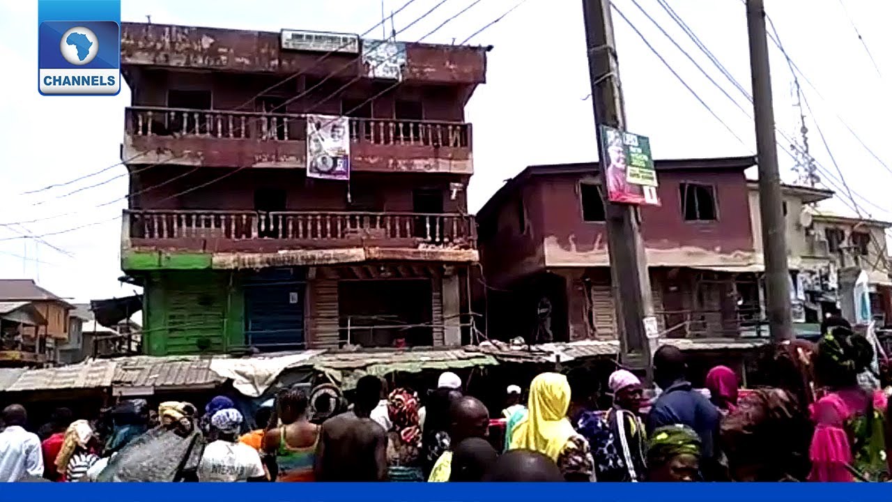 Authorities Demolish Distressed Twin Buildings At Oshodi