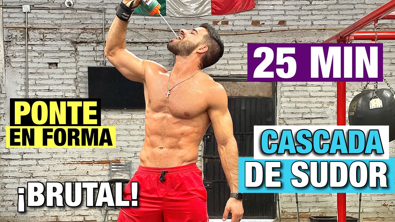 Ejercicios en Casa Cascada de Sudor (25 MIN) Cardio Hiit Sin Equipo