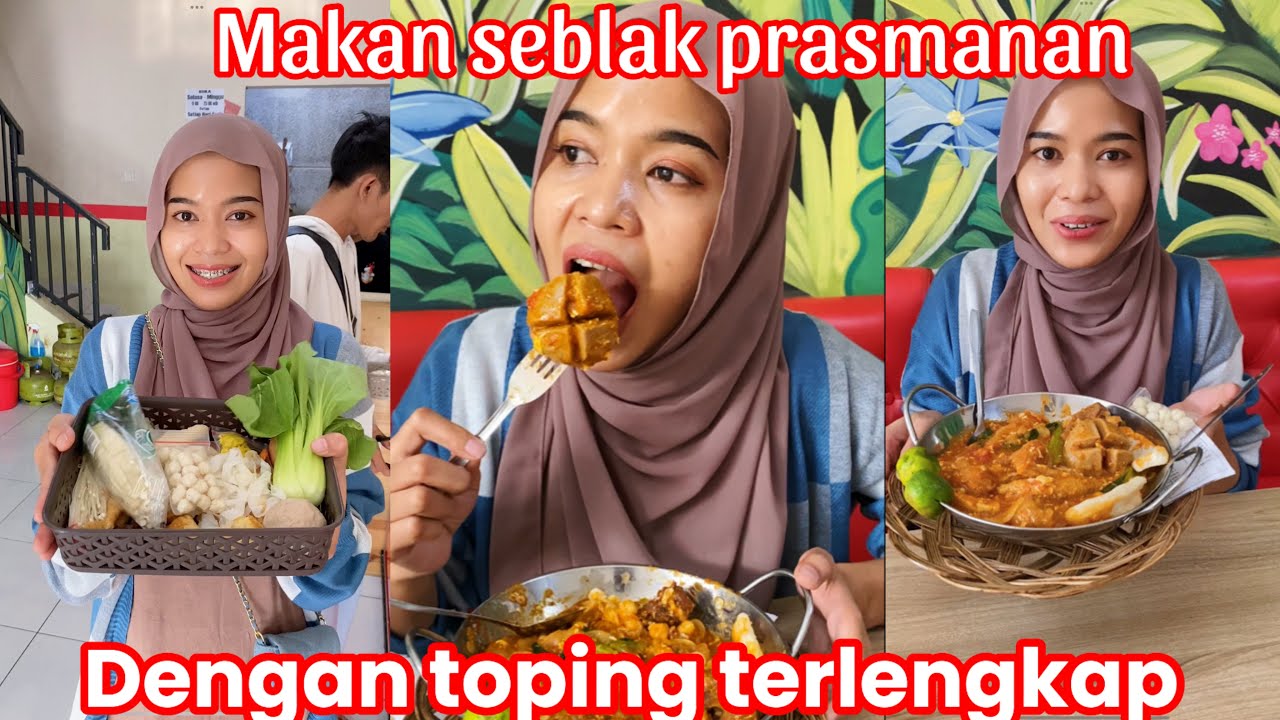 Makan seblak prasmanan  dengan toping terlengkap