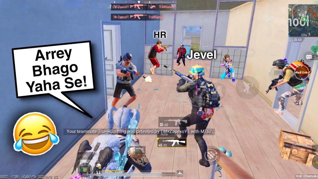Funny Rendom Player With Jevel And HR In BGMI Funny Moment With Funny Commenatary.