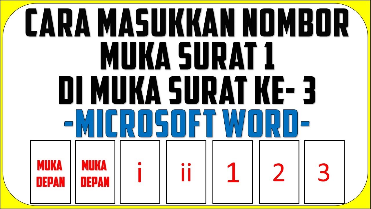 Cara Buat Nombor Muka Surat 1 Di Helaian ke 3 Dalam Microsoft Word