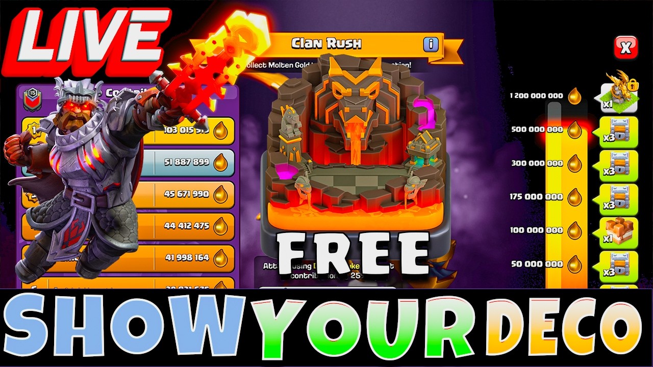 COC GAMEPLAYTODAT START NEW GIVEAWAY | LIVE BASE CHECK | COC GAMEPLAY