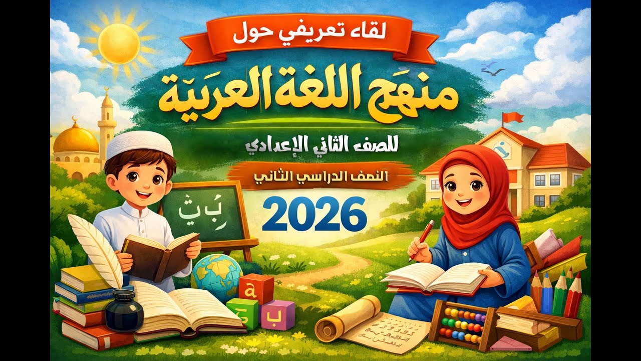 لقاء تعريفي بالمنهج المطور لمادة اللغه العربيه للصف الثاني الإعدادي النصف الدراسي الثاني 2025/2026