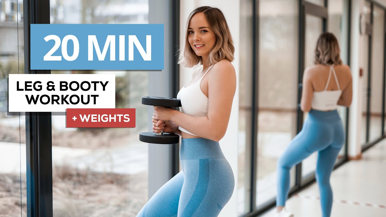 20 MIN LEG & BOOTY WORKOUT - Schlanke Beine, Runder Po // Gewicht & Booty Band | Katharina Lambers