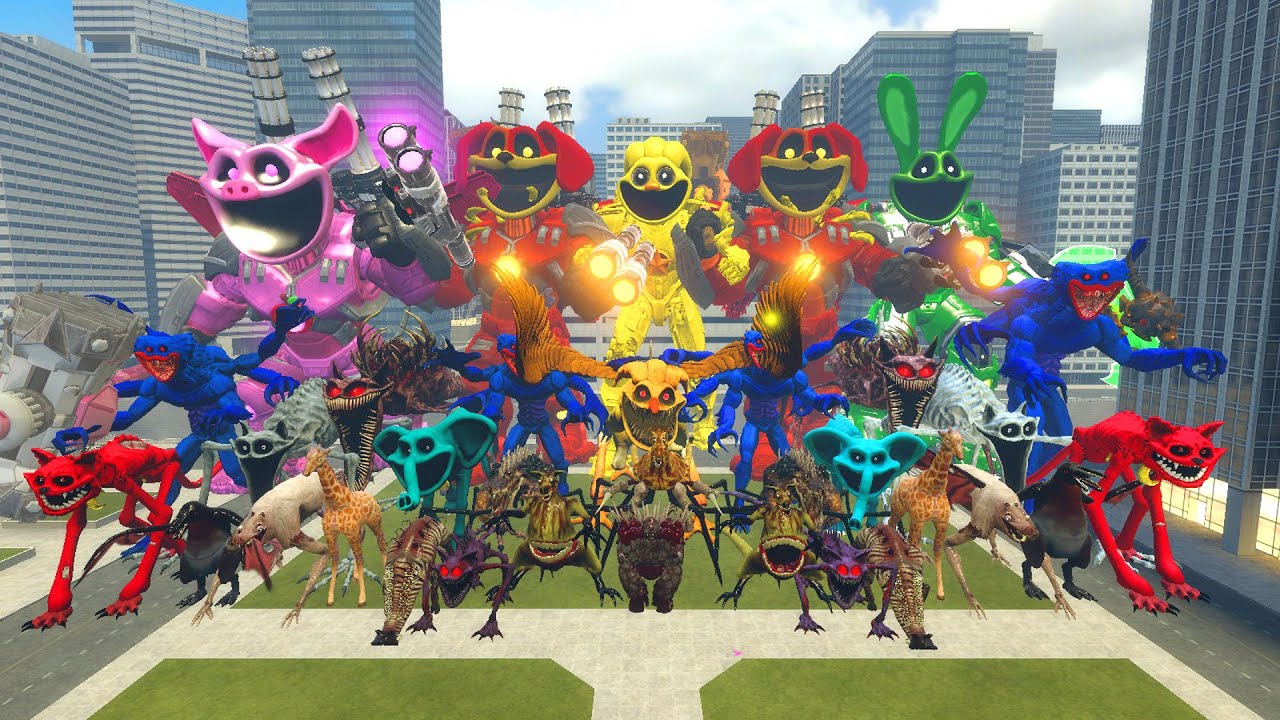 ALL MECHATITAN FORGOTTEN FAMILY VS ALL MECHATITAN SMILING CRITTERS FAMILY In Garry's Mod