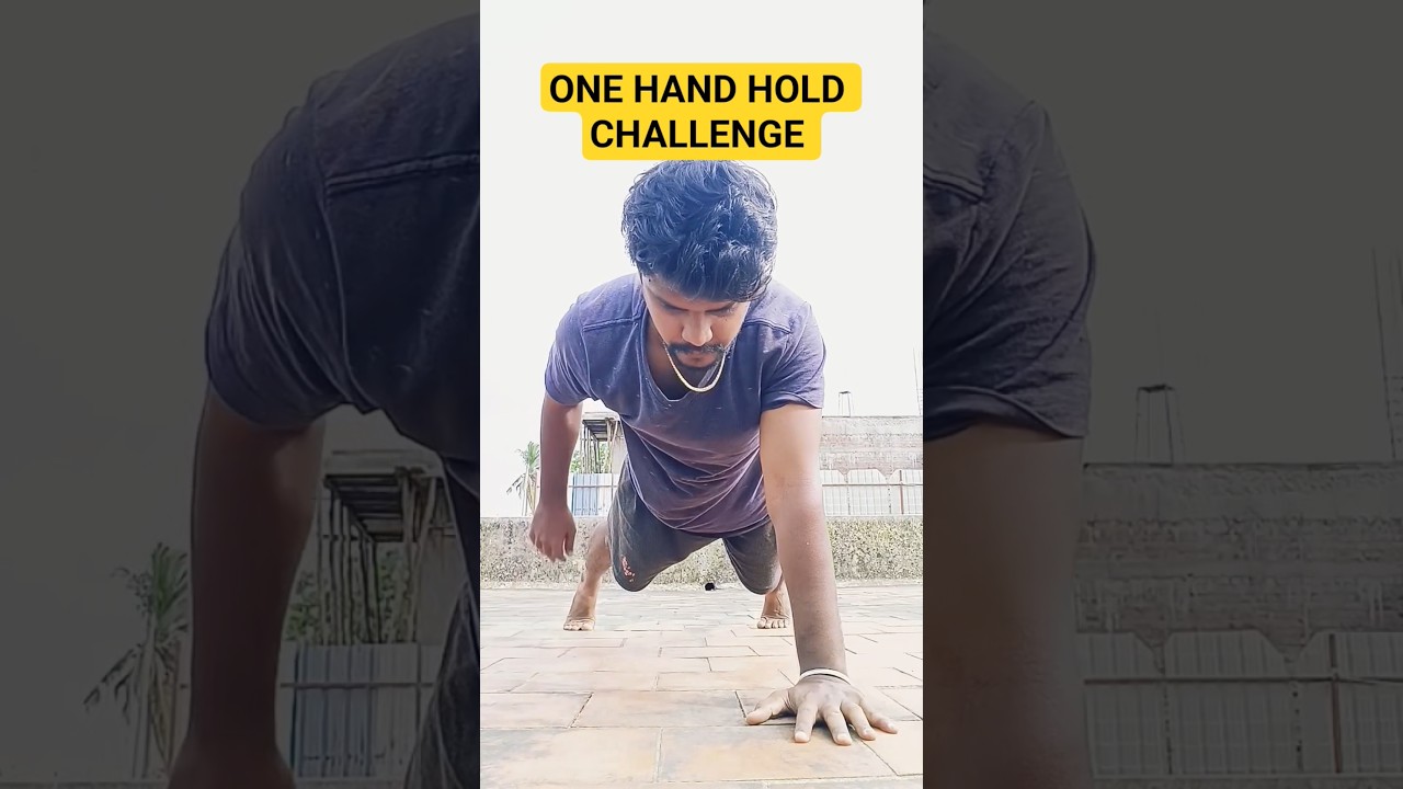 👉ONE HAND HOLD CHALLENGE 💪😇.. #shorts #viral #viralshorts #fitness #pushups