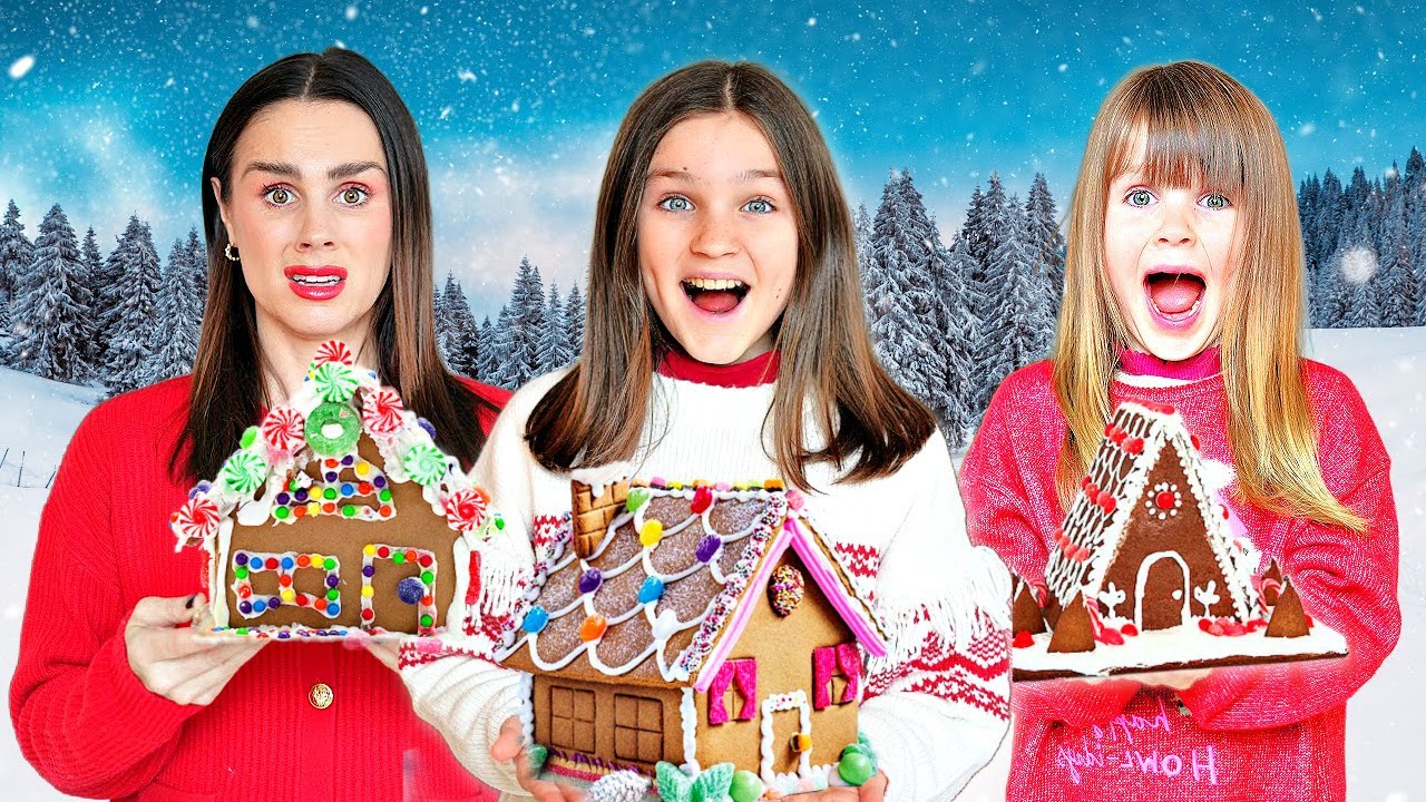 Who Can Build The BEST GINGERBREAD HOUSE Challenge? | Family Fizz