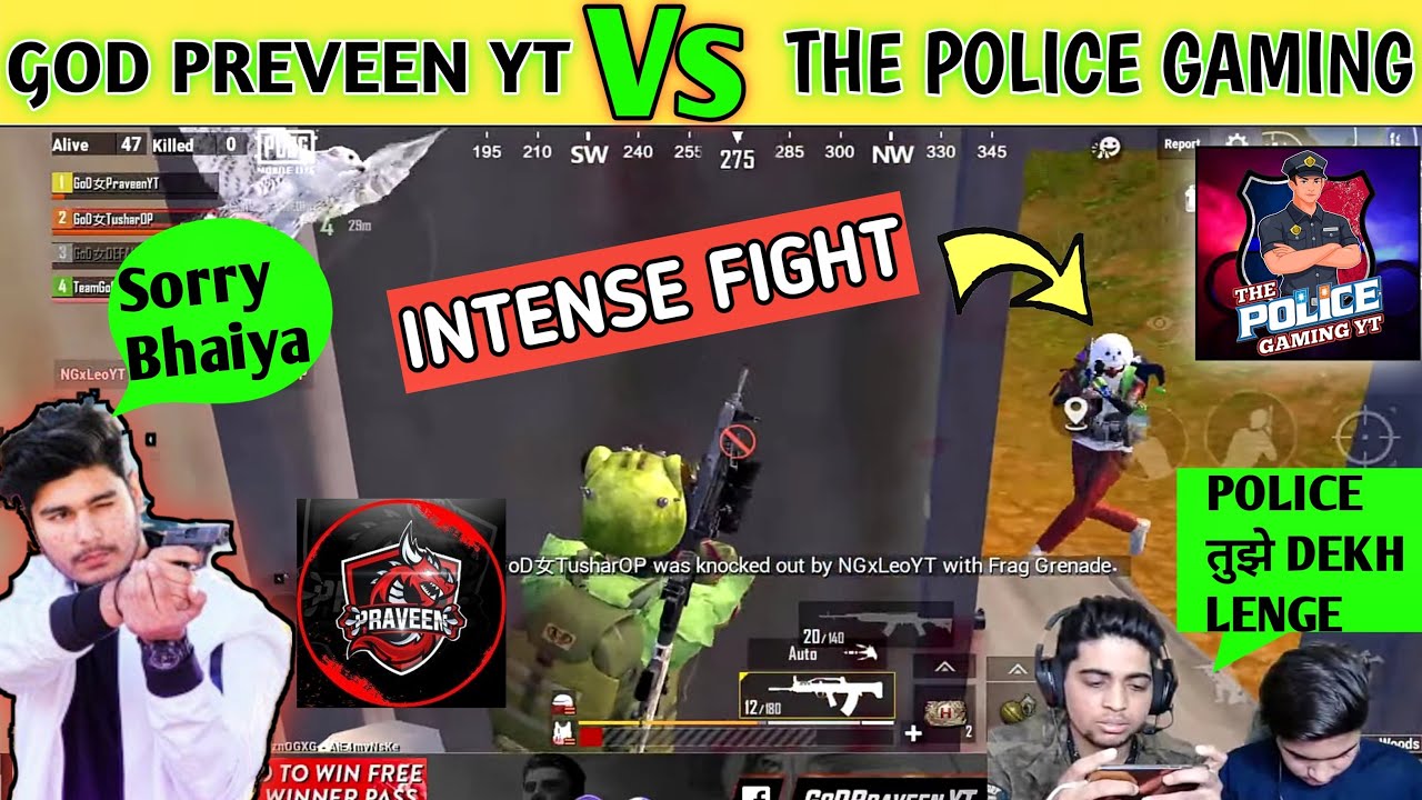 @GoDPraveen YT VS @Police Gaming YT | Custom 😮 Intense Fight God Praveen Yt v/s The Police Gaming Yt