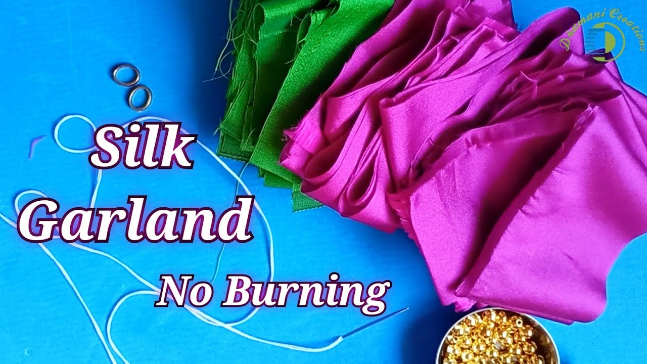 Silk Fabric Garland | Double Colour Blouse Piece Garland Design | Hara Without Burning