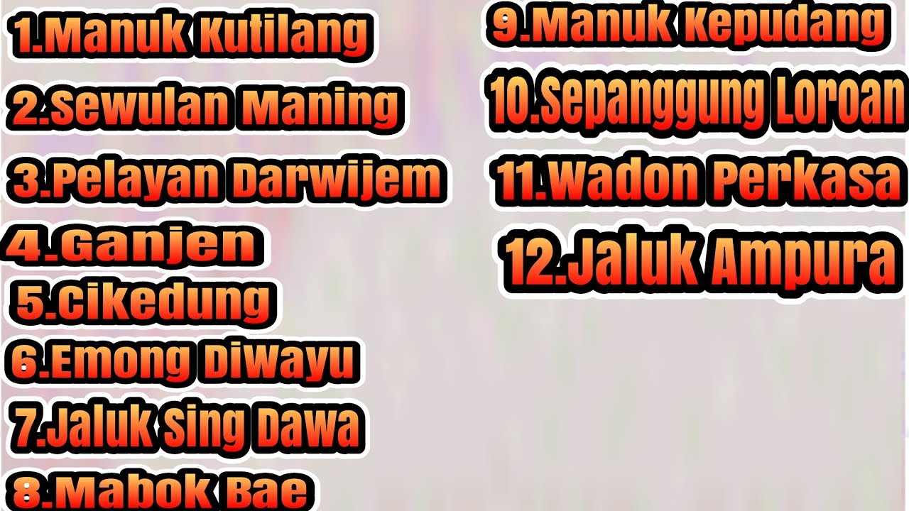 Aas Rolani : Manuk Ketilang