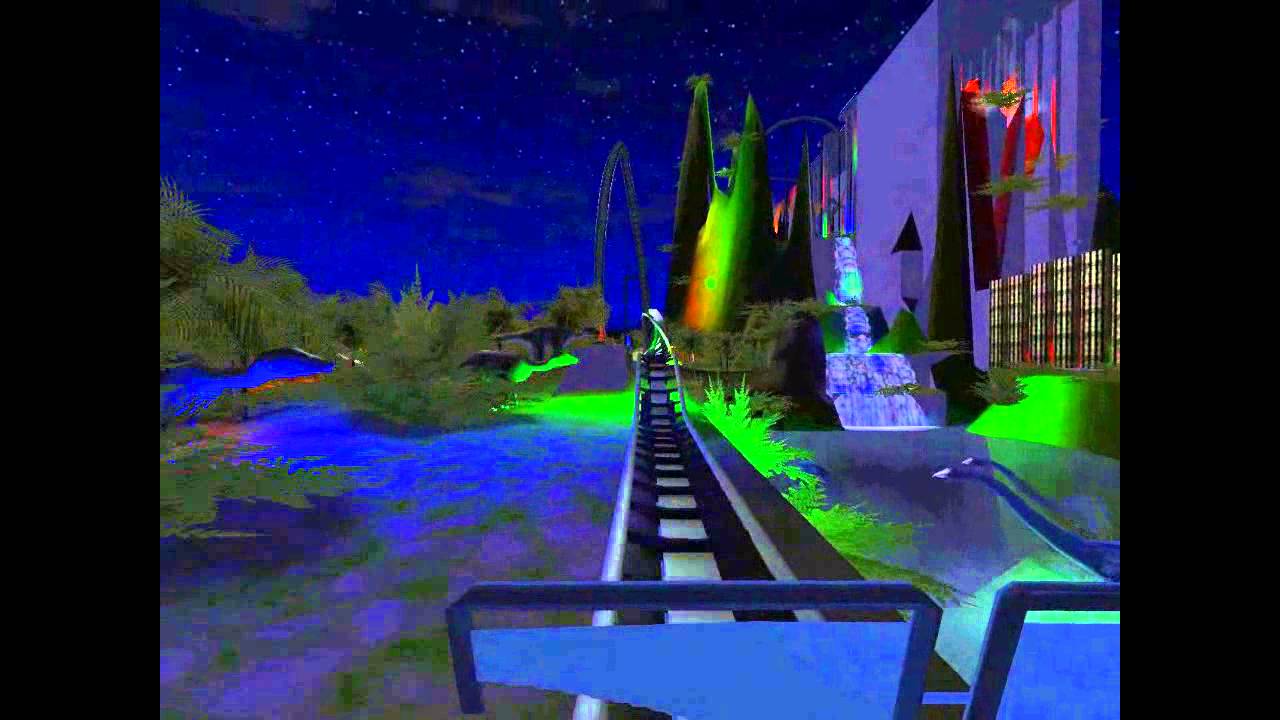 RCT3 - Jurassic Terror at Rainbow Park - Night (Why it's called 