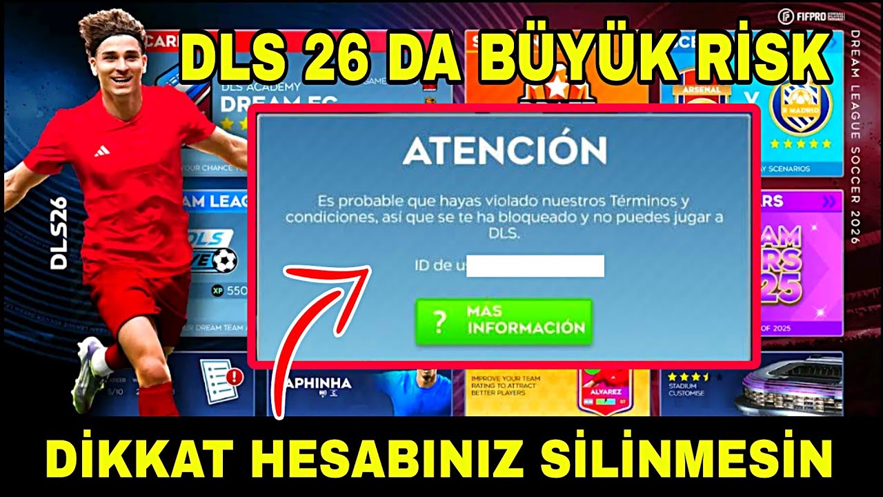 DLS 26 DA B&Uuml;Y&Uuml;K RİSK? DİKKAT BUNU YAPMAYIN HESABINIZ KAPANMASIN | Dream League Soccer 2026