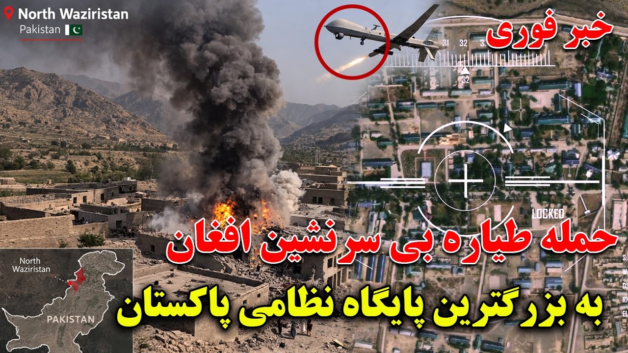 خبرفوری: حمله طیاره های بی سرنشین افغانستان به بزرگترین پایگاه نظامی پاکستان در وزیرستان شمالی