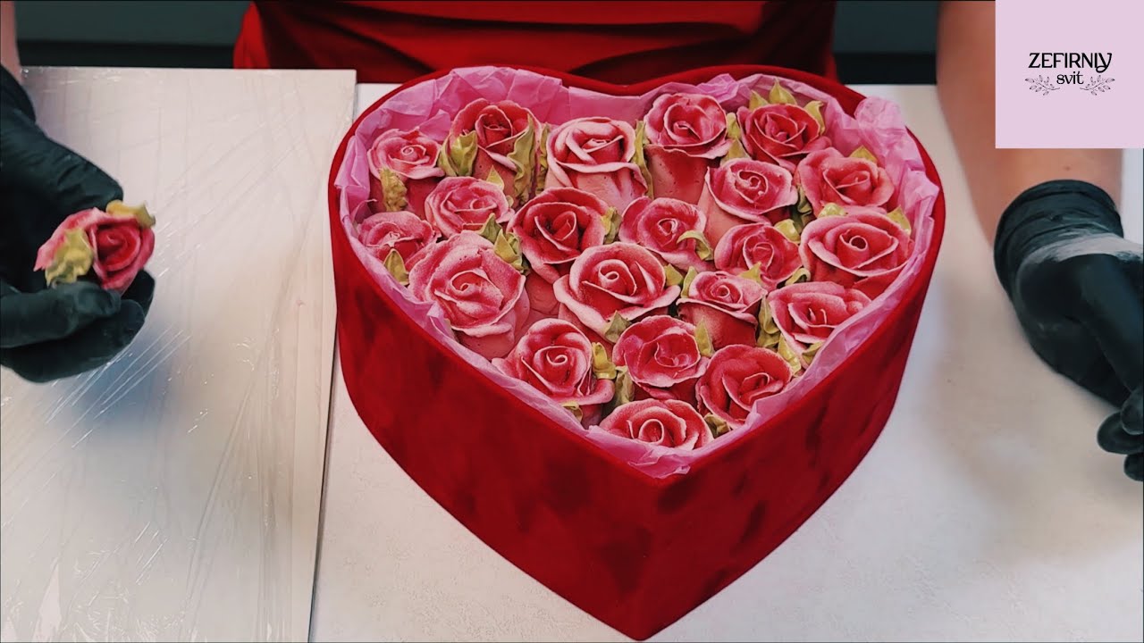 МК - збірка коробки келихоподібних троянд. Серце ♥️ 