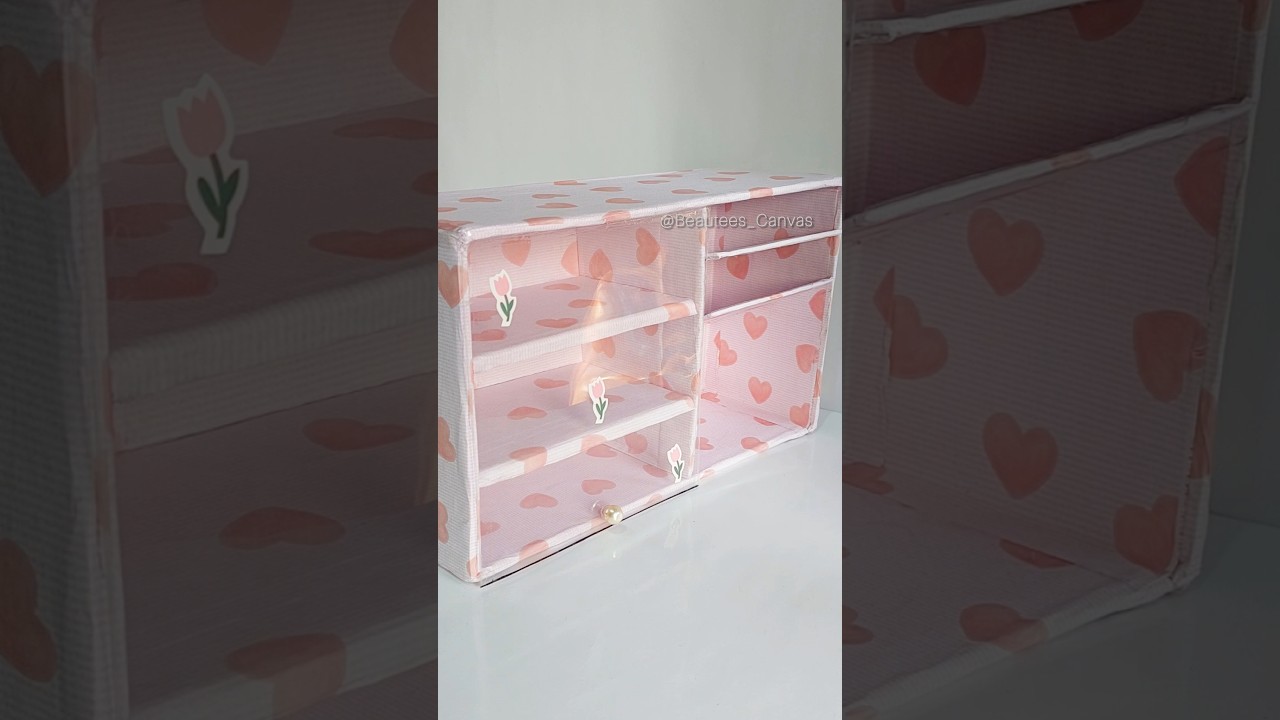Easy DIY cardboard desk organizer #diy #craft #trendingshorts #shortvideo #shortviral #organizer
