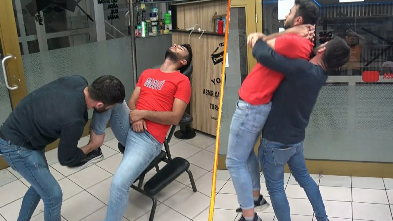 ASMR TURKISH BARBER & CRACKING & head, face, eyebrow, foot, leg, ear, back, elbow massage #asmr
