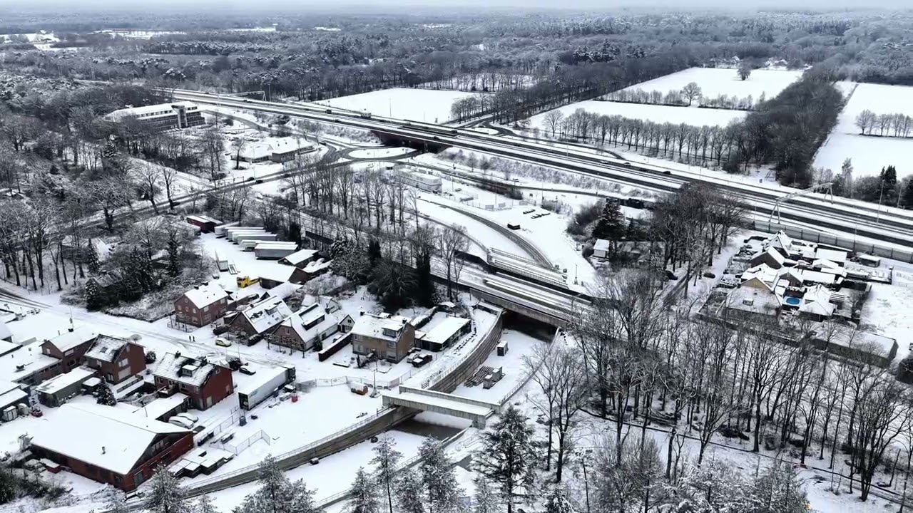 Maarsbergen spoorwegonderdoorgang 2026 januari Sneeuw Porail
