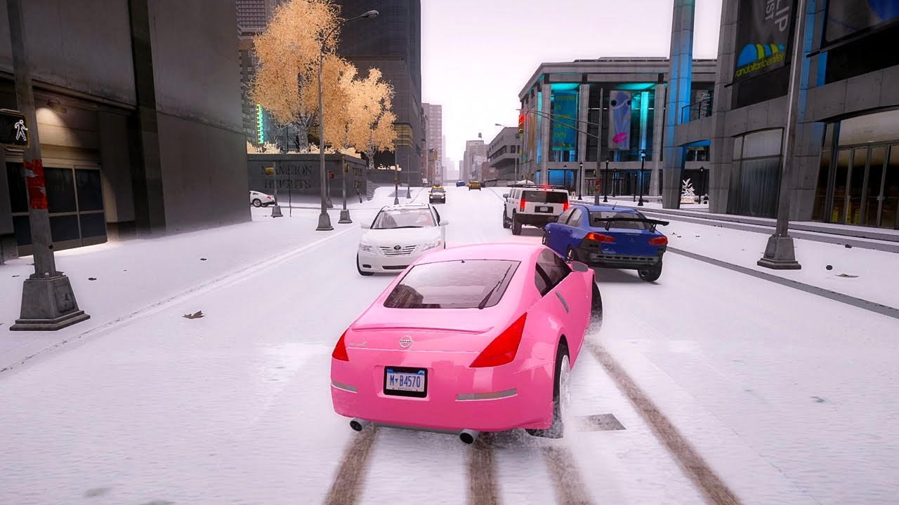 GTA 4 WINTER CRASH TEST OF REAL CARS 112