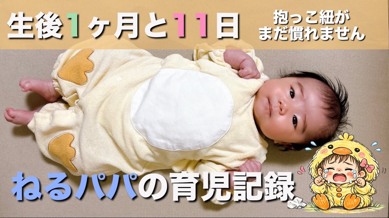 【生後1ヶ月と11日目】抱っこ紐がまだ慣れなくてギャン泣きした時の記録です