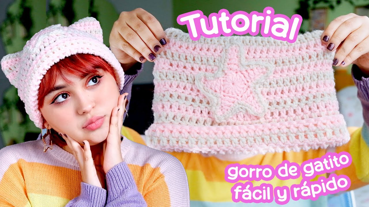 TUTORIAL GORRO DE GATITO A CROCHET