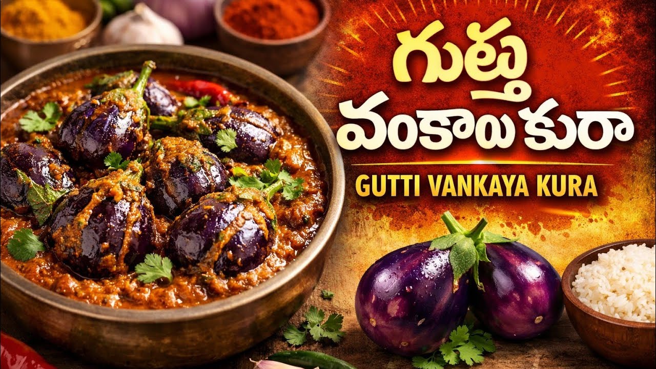 👉 అమ్మ చేతి వంటలా గుత్తి వంకాయ కూర | Andhra Style Gutti Vankaya Kura Recipe in Telugu
