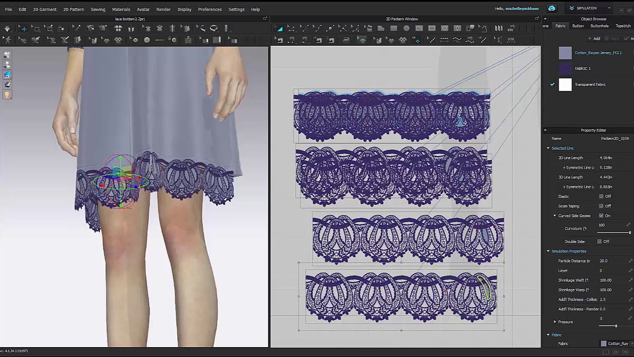 How to make an Embroidered Lace Edging in CLO