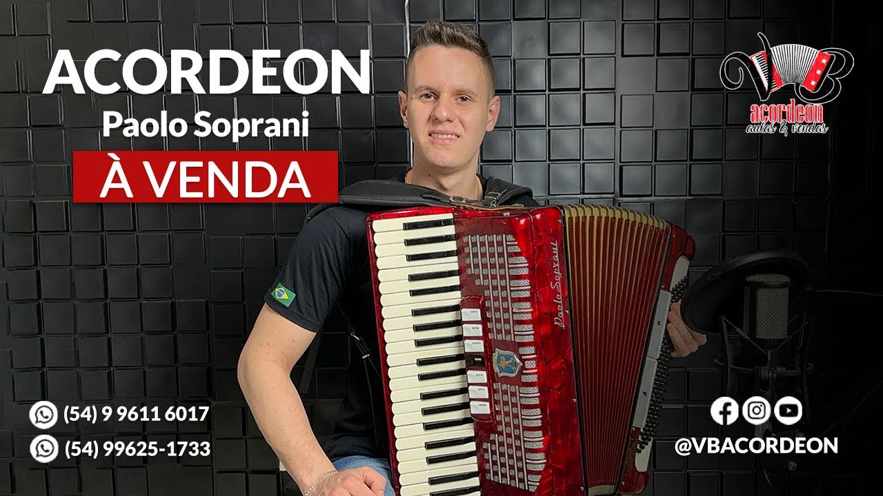 ACORDEON PAOLO SOPRANI – TERÇA DE VOZ VIOLIN  – TAMANHO PROFISSIONAL -  Á VENDA – VB ACORDEON