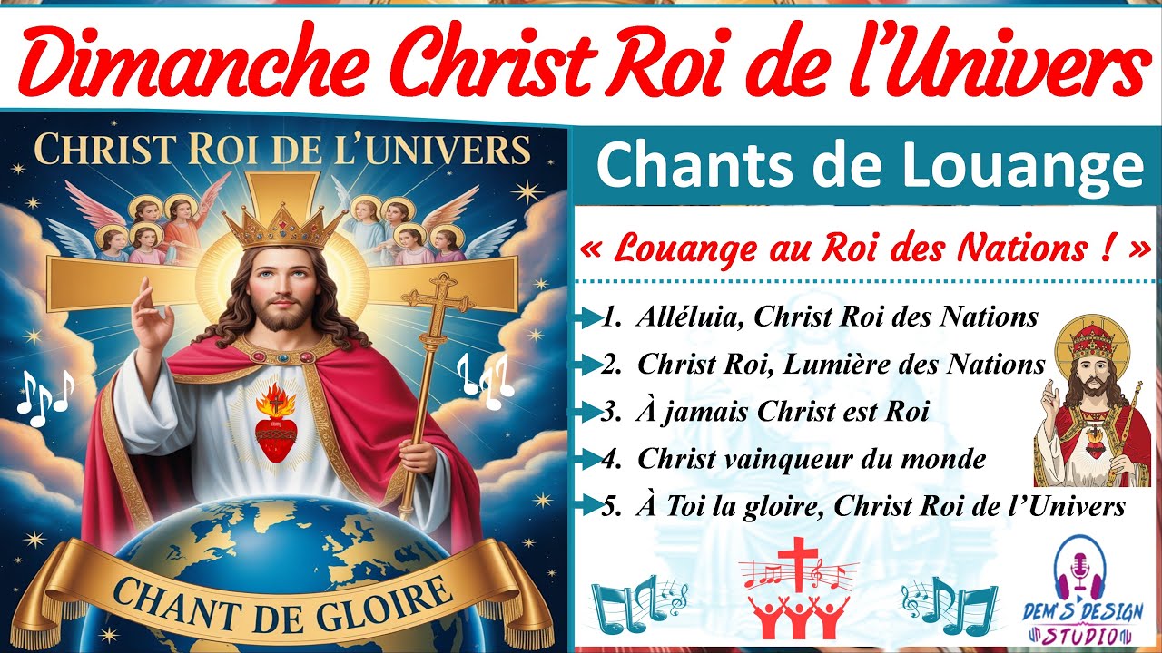 🎶 Chants pour le Dimanche du Christ Roi de l’Univers 👑🌍 |  23 Novembre 2025👑🎺🎶