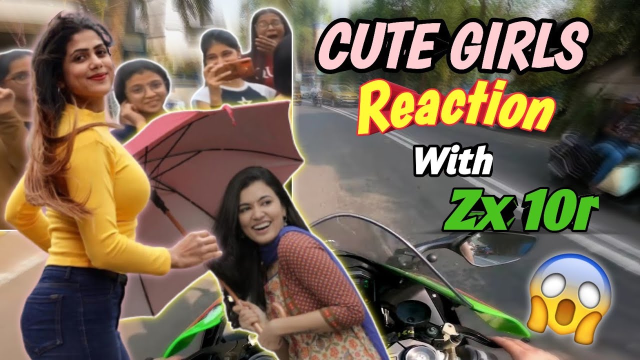 Cute Girls Lovely Reactions & Boys Crazy Reactions on Zx10r💚|Crowd Gone Mad🤯|
