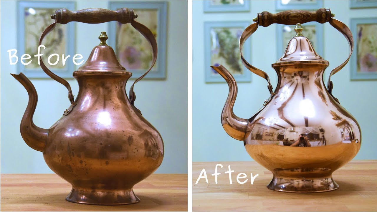 Copper Teapot restoration - satysfying to watch old thing rescue