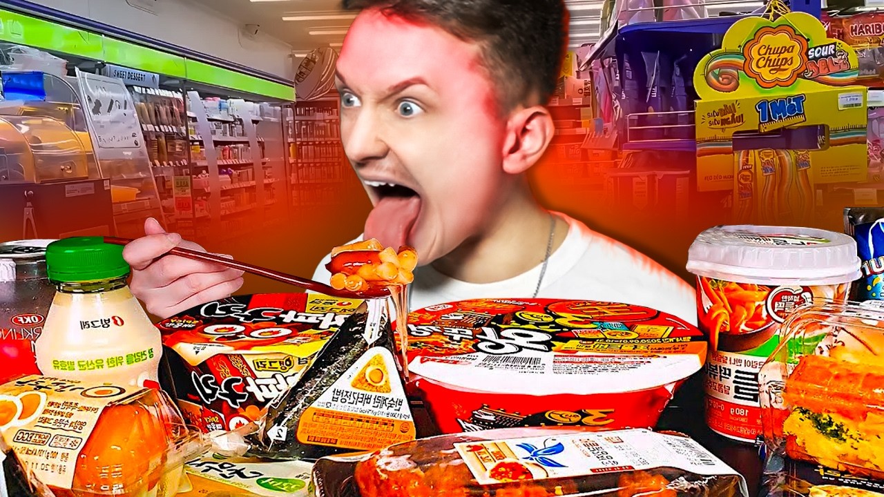 Trying The Craziest Korean Convenience Store Food!