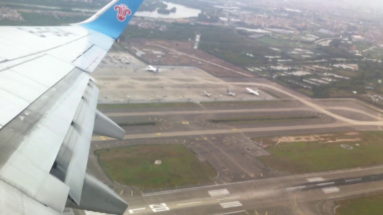 china southern airlines takeoff  from guangzhou to yiwu